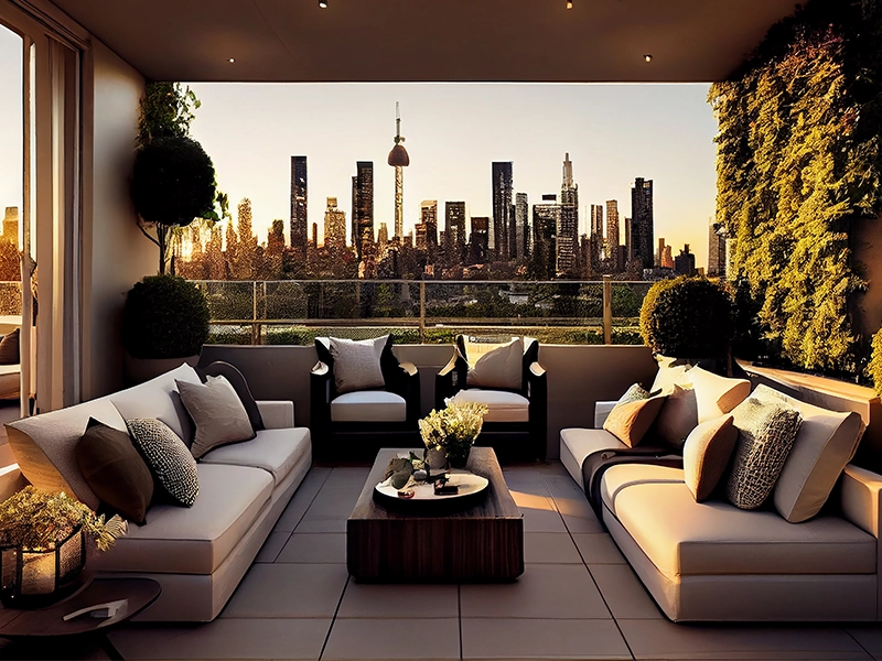 Luxury wellness home interior with modern sustainable design