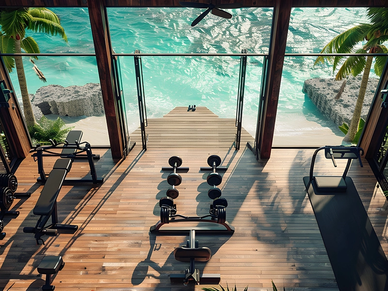 Luxury wellness home interior with modern sustainable design