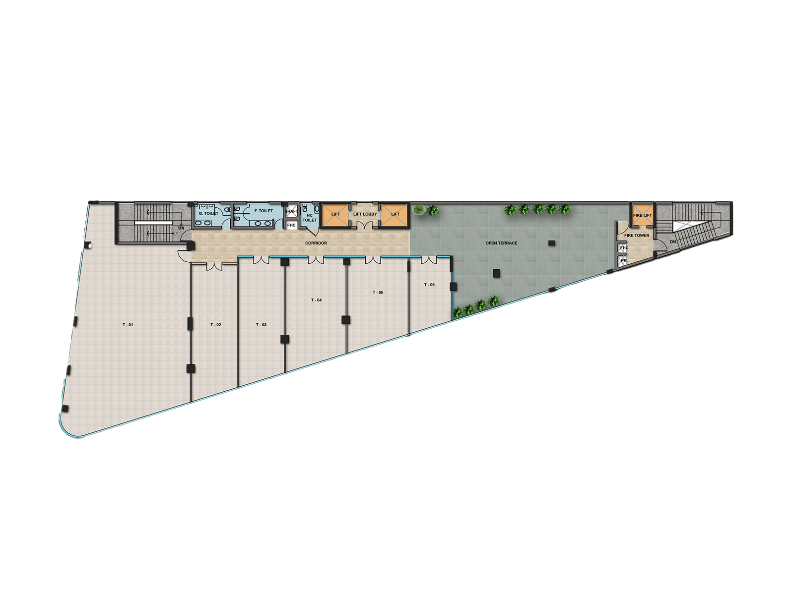 Trehan IRIS Broadway – Floor plan for block B, Third Floor