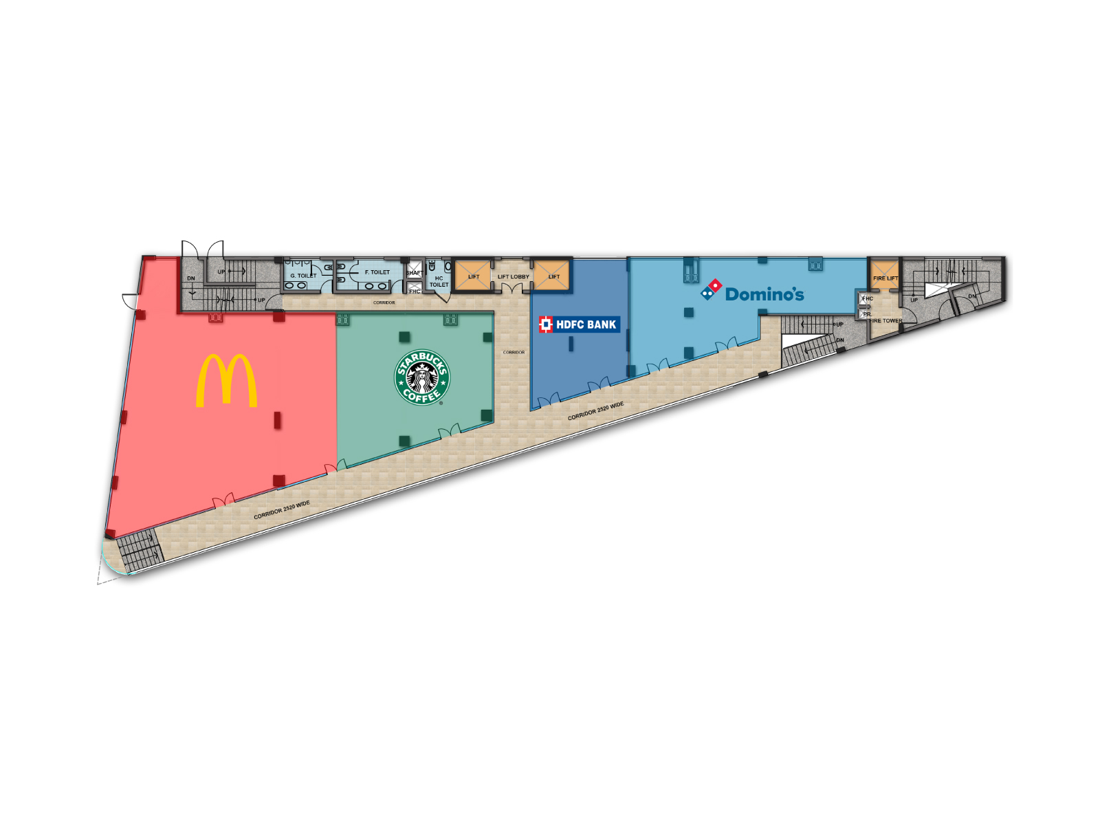 Trehan IRIS Broadway – Floor plan for block B, Upper Ground Floo